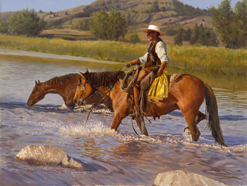 Cool Crossing Horse Painting by Pat Pauley