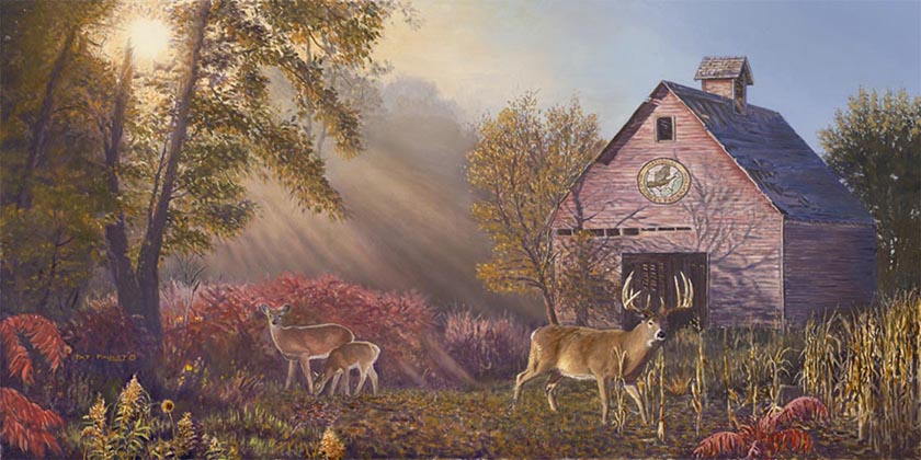 Whitetail Heaven Original Oil Painting by Pat Pauley